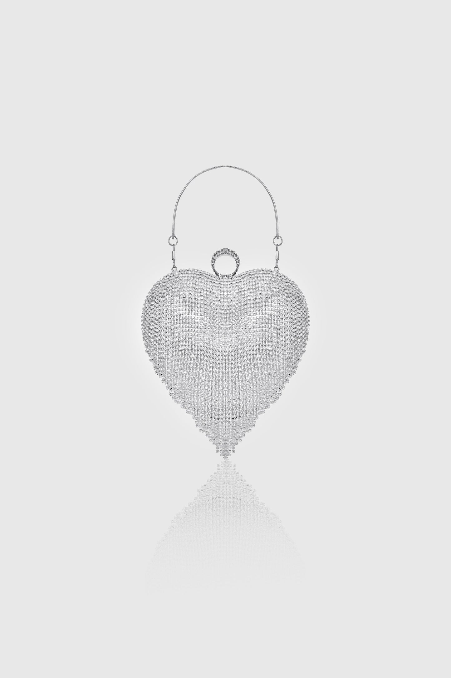 1920s Heart Shape Rhinestone Tassel Clutch