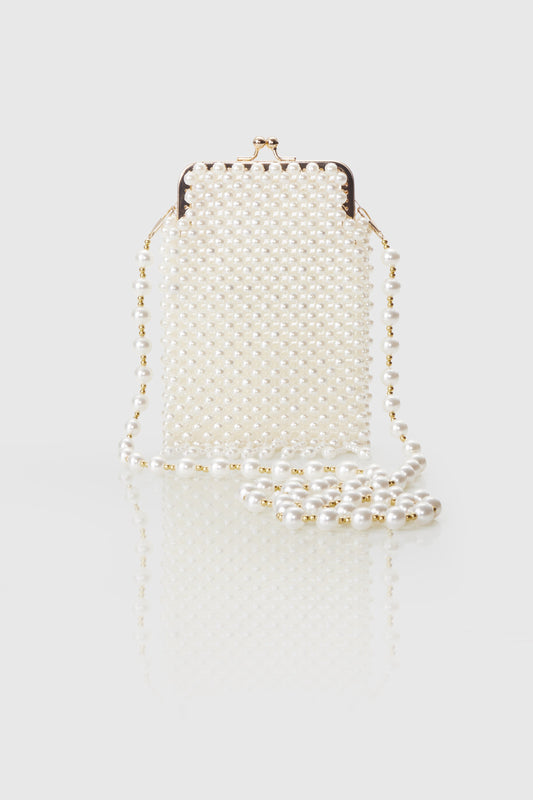 Vintage White Pearl Evening Clutch